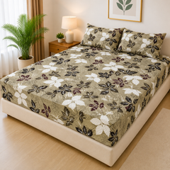 Printed 3 Piece's Quilted Bedsheets Set ( 1 00% Waterproof) New Arrivals! Luxury Bedsheet tm-0022