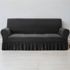 Frill Style Micro Mesh Sofa Cover (Black Color)