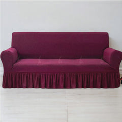 Frill Style Micro Mesh Sofa Cover (Maroon Color)