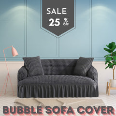 Ruffled Seersucker Sofa Cover (Bubble Fabric)