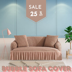 Ruffled Seersucker Sofa Cover (Bubble Fabric)