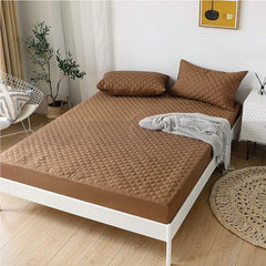 Quilted Waterproof Mattress Protector (Brown Color)