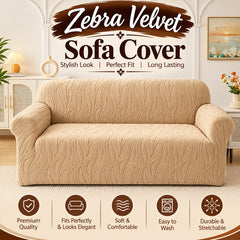FITTED ZEBRA VALVET SOFA COVER