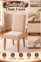 Fitted Style Butterfly Dining Chair Cover
