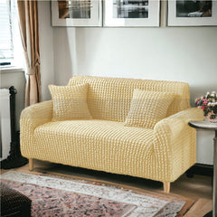 Fitted Style Bubble Stuff Sofa Cover (Skin Golden Color)