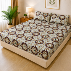 Printed 3 Piece's Quilted Bedsheets Set (100% Waterproof) New Arrivals! Luxury Bedsheet tm-0010