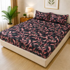 Printed 3 Piece's Quilted Bedsheets Set (100% Waterproof) New Arrivals! Luxury Bedsheet tm-0006
