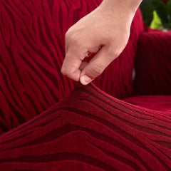 Zebra Velvet Sofa Cover (Meroon Colour)