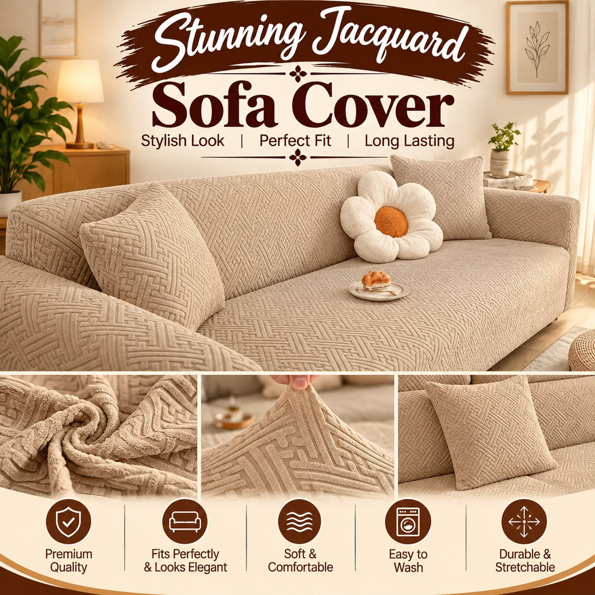 Stunning Jacquard Sofa Cover