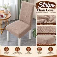 New Thickend Velvet Strip Design Dinning Chair Covers